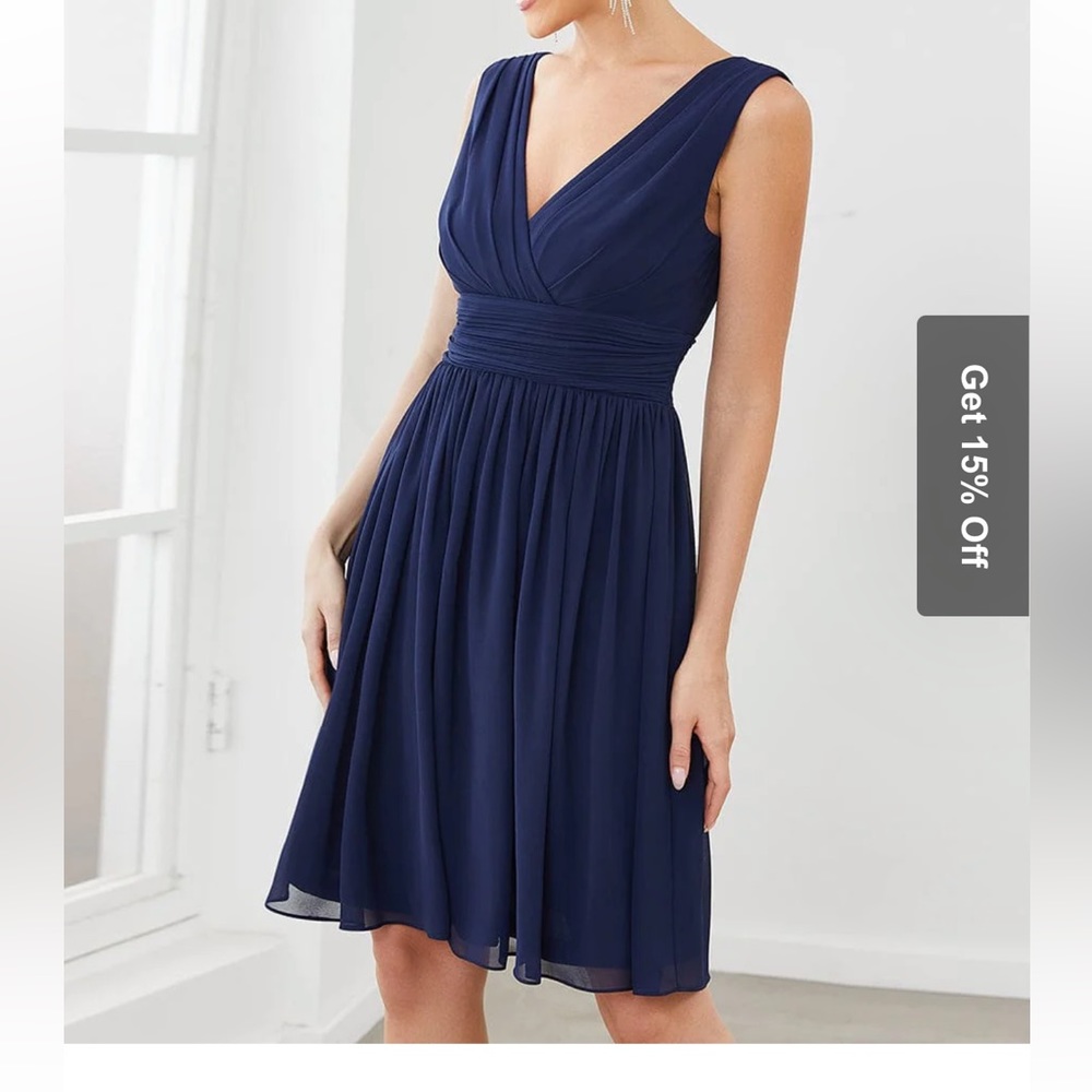 Women Sleeveless V Neck Short Bridesmaid Dress NWT